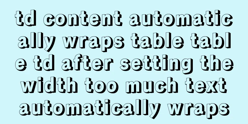 td content automatically wraps table table td after setting the width too much text automatically wraps