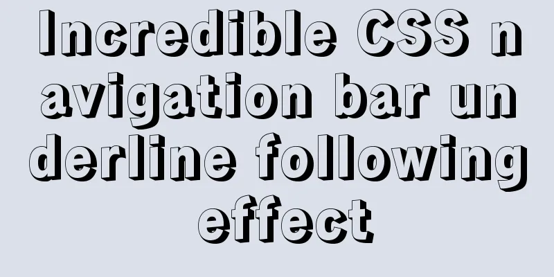 Incredible CSS navigation bar underline following effect