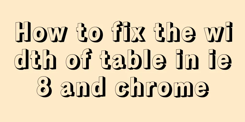 How to fix the width of table in ie8 and chrome