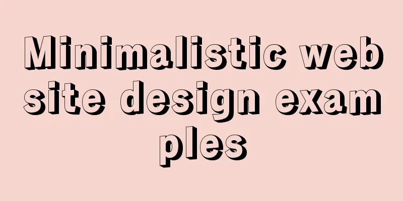 Minimalistic website design examples