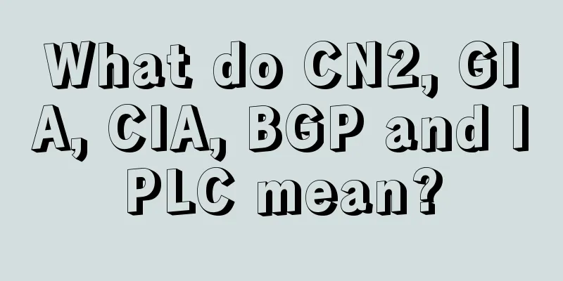 What do CN2, GIA, CIA, BGP and IPLC mean?