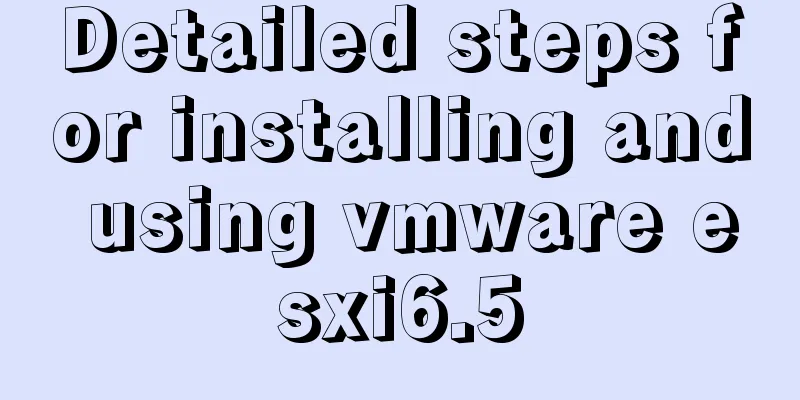 Detailed steps for installing and using vmware esxi6.5