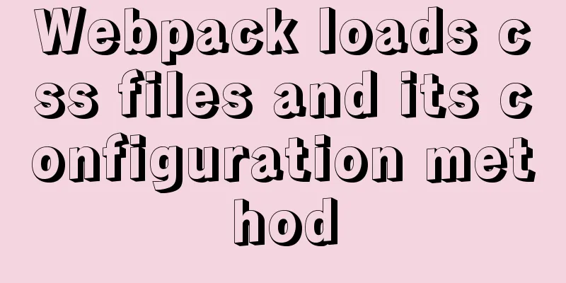 Webpack loads css files and its configuration method