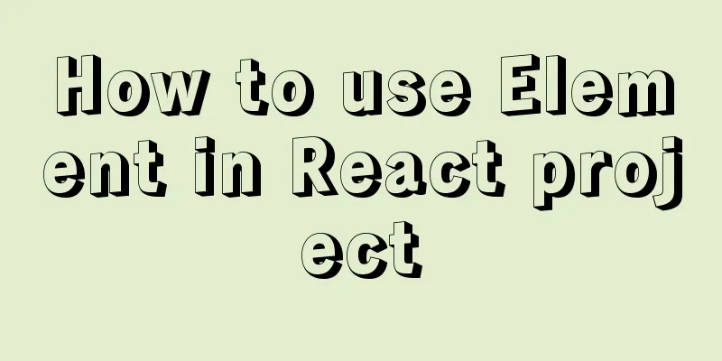 How to use Element in React project