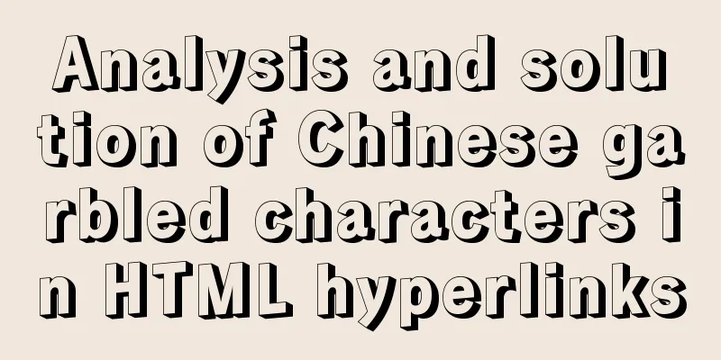 Analysis and solution of Chinese garbled characters in HTML hyperlinks