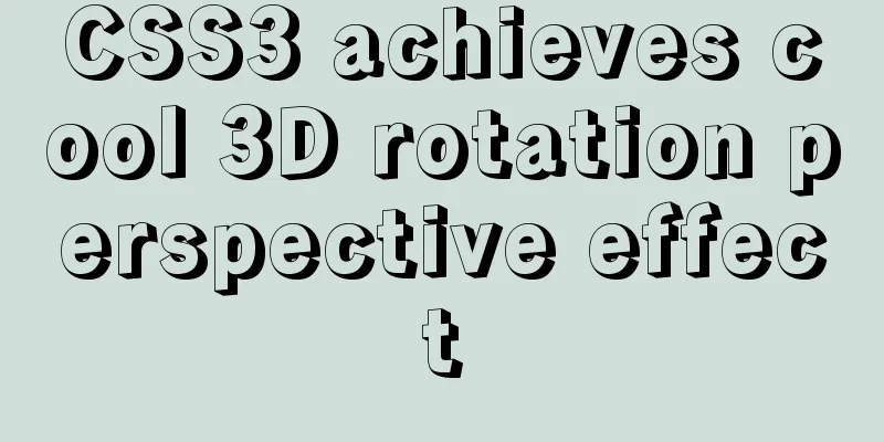 CSS3 achieves cool 3D rotation perspective effect