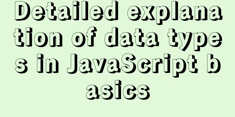 Detailed explanation of data types in JavaScript basics
