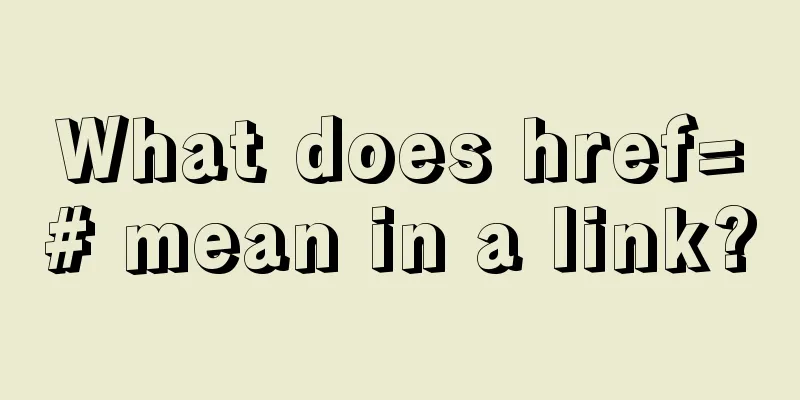What does href=# mean in a link?