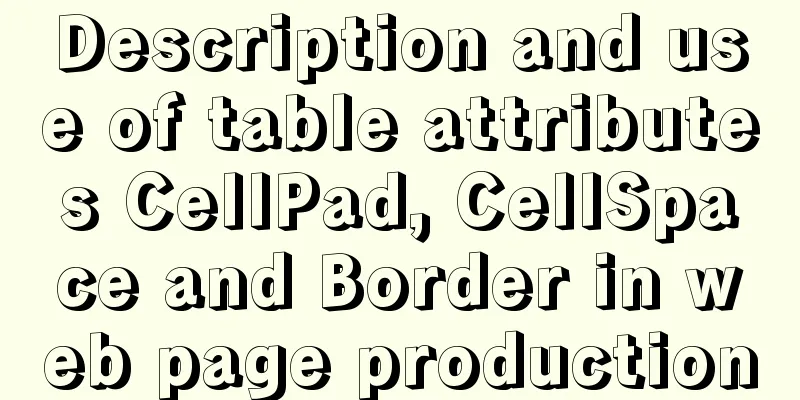 Description and use of table attributes CellPad, CellSpace and Border in web page production