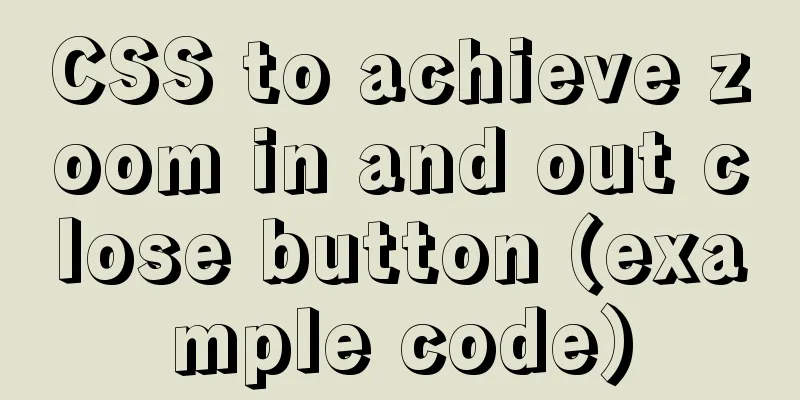 CSS to achieve zoom in and out close button (example code)