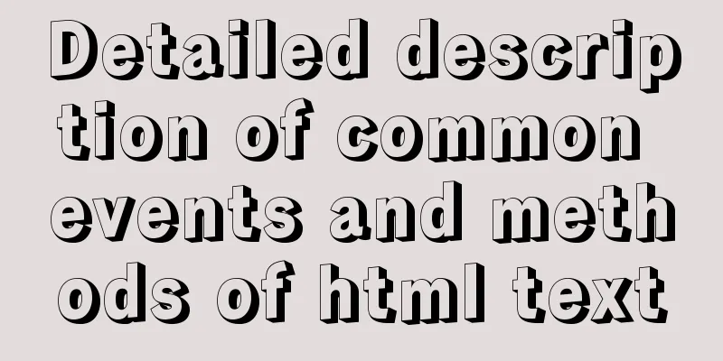 Detailed description of common events and methods of html text