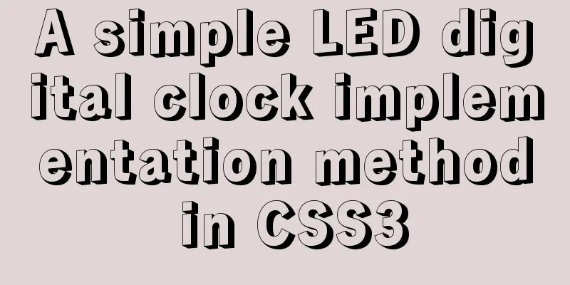 A simple LED digital clock implementation method in CSS3