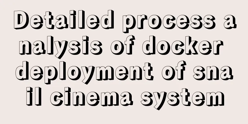 Detailed process analysis of docker deployment of snail cinema system