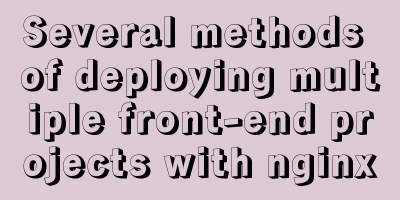 Several methods of deploying multiple front-end projects with nginx