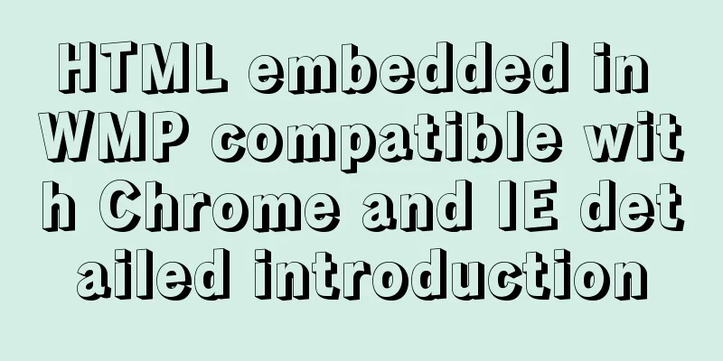 HTML embedded in WMP compatible with Chrome and IE detailed introduction
