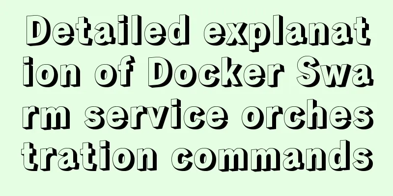 Detailed explanation of Docker Swarm service orchestration commands