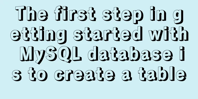 The first step in getting started with MySQL database is to create a table
