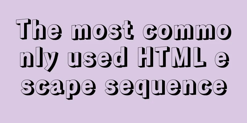 The most commonly used HTML escape sequence