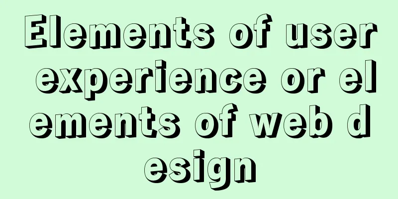 Elements of user experience or elements of web design