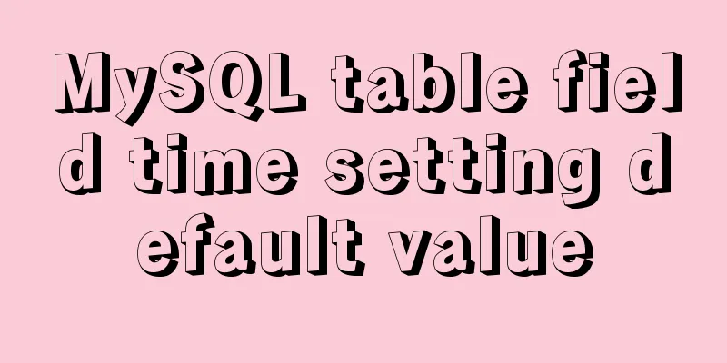MySQL table field time setting default value
