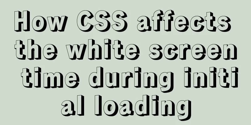 How CSS affects the white screen time during initial loading