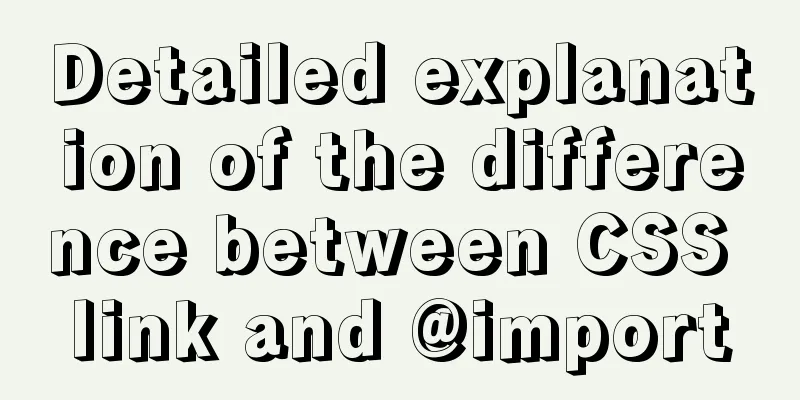 Detailed explanation of the difference between CSS link and @import