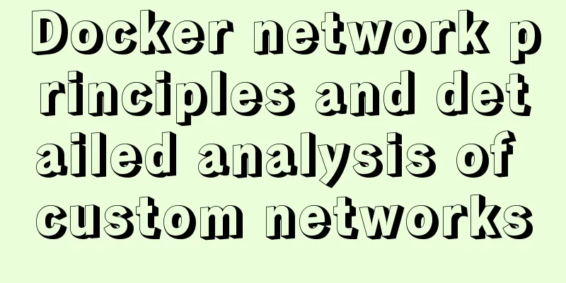 Docker network principles and detailed analysis of custom networks