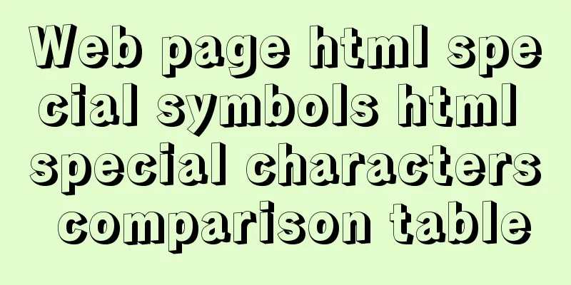 Web page html special symbols html special characters comparison table