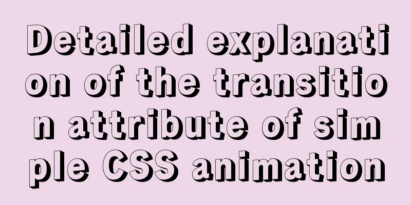 Detailed explanation of the transition attribute of simple CSS animation