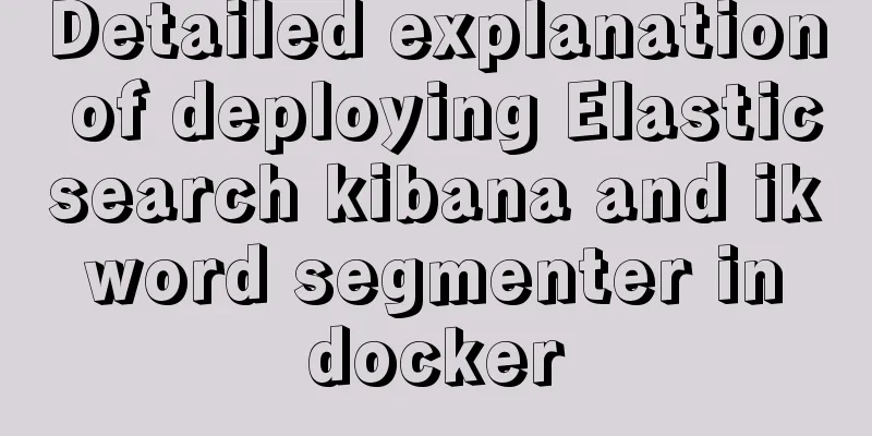 Detailed explanation of deploying Elasticsearch kibana and ik word segmenter in docker