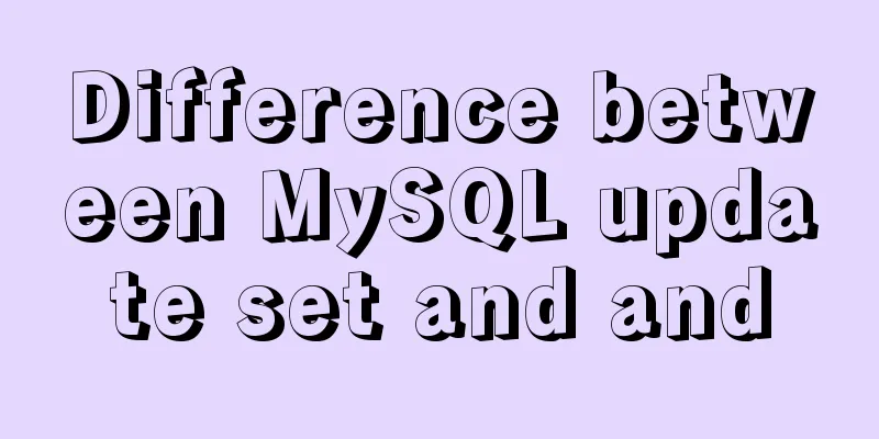 Difference between MySQL update set and and