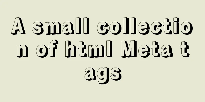 A small collection of html Meta tags