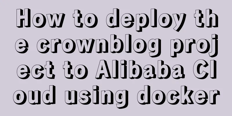 How to deploy the crownblog project to Alibaba Cloud using docker