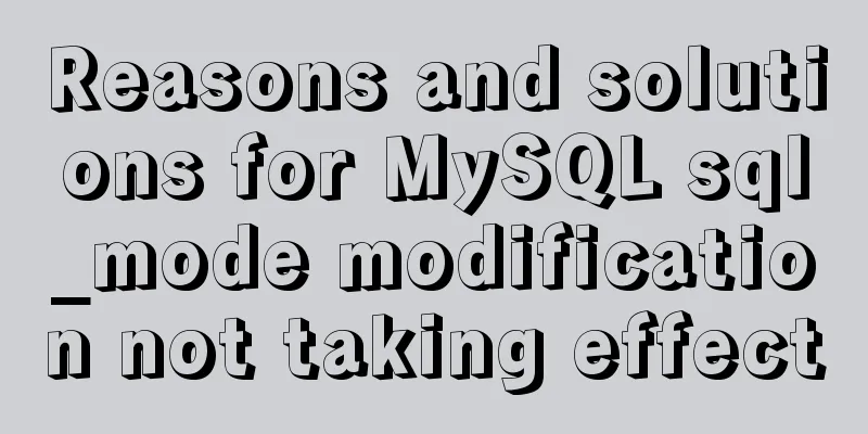 Reasons and solutions for MySQL sql_mode modification not taking effect