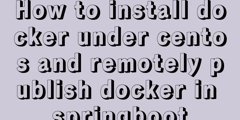How to install docker under centos and remotely publish docker in springboot