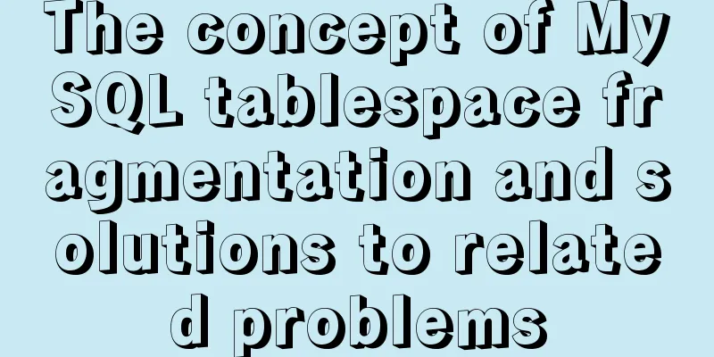 The concept of MySQL tablespace fragmentation and solutions to related problems