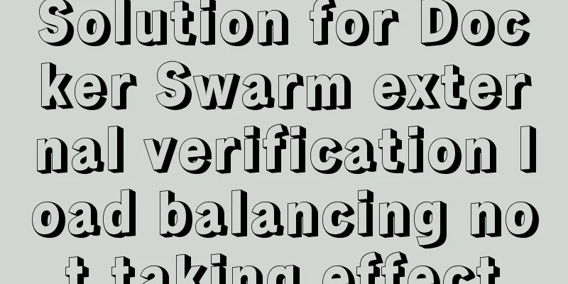 Solution for Docker Swarm external verification load balancing not taking effect
