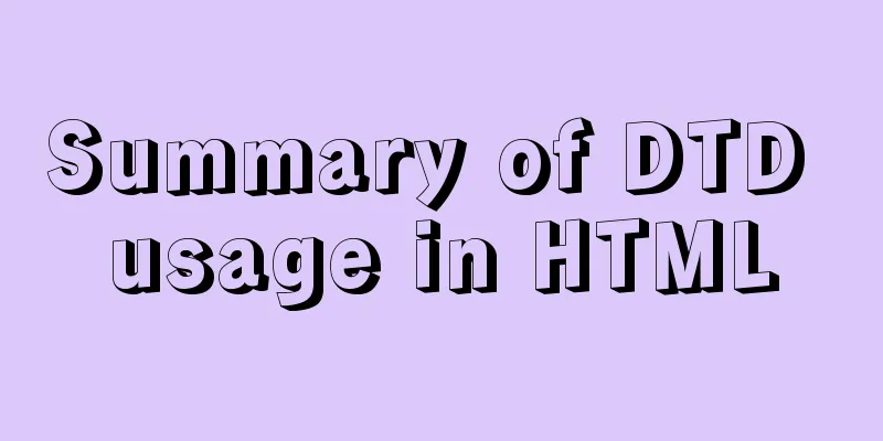 Summary of DTD usage in HTML