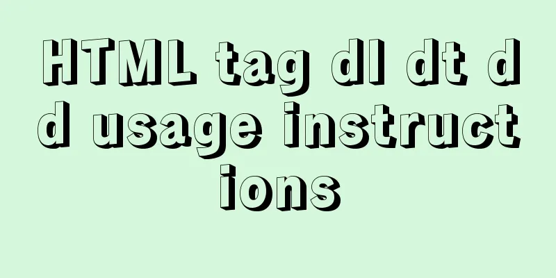 HTML tag dl dt dd usage instructions