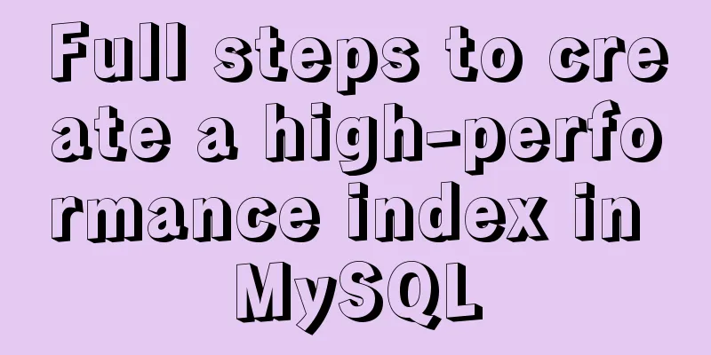Full steps to create a high-performance index in MySQL