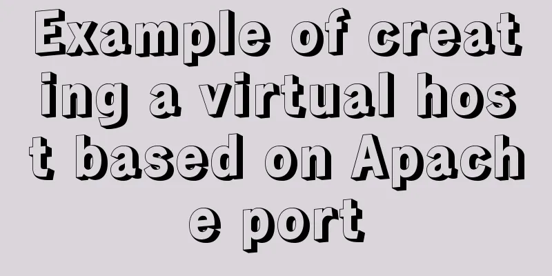 Example of creating a virtual host based on Apache port