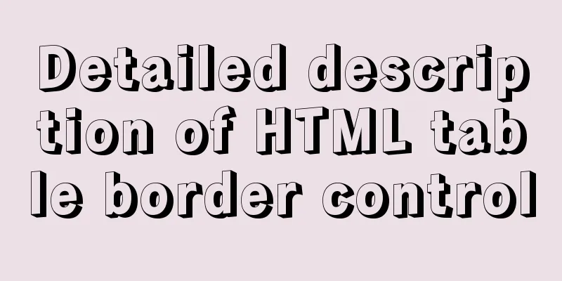 Detailed description of HTML table border control