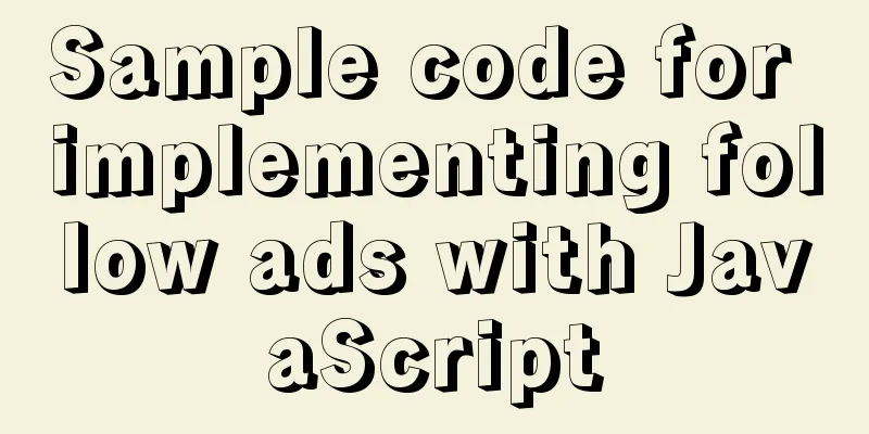 Sample code for implementing follow ads with JavaScript