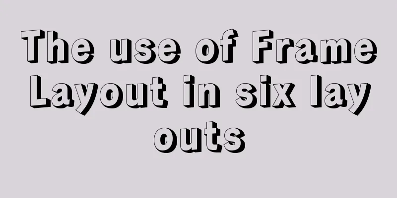 The use of FrameLayout in six layouts