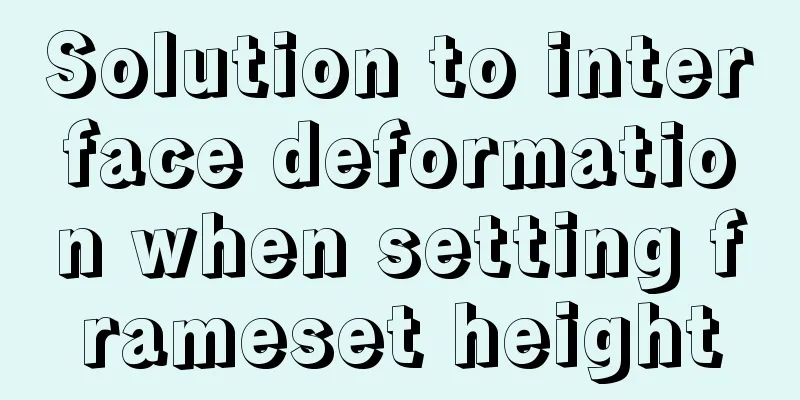 Solution to interface deformation when setting frameset height