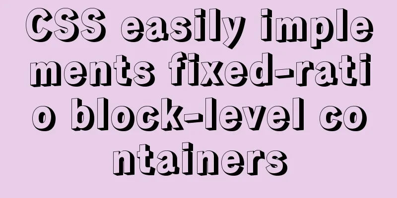 CSS easily implements fixed-ratio block-level containers