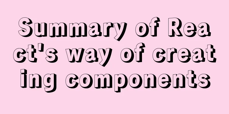 Summary of React's way of creating components