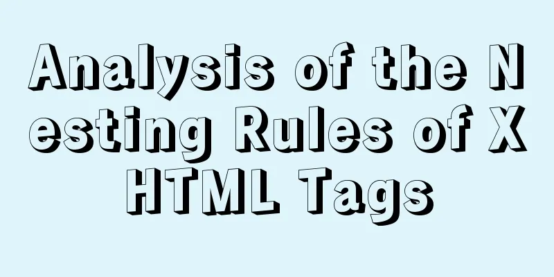 Analysis of the Nesting Rules of XHTML Tags