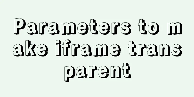 Parameters to make iframe transparent