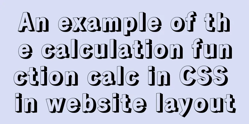 An example of the calculation function calc in CSS in website layout